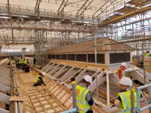 louvres being installed at the foamier Smithfield Market for the new Museum of London