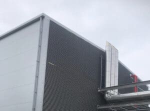 louvres on data centre facade