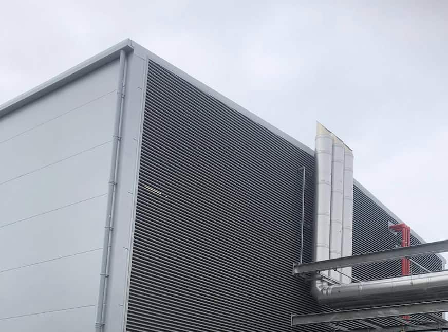 louvres on data centre facade