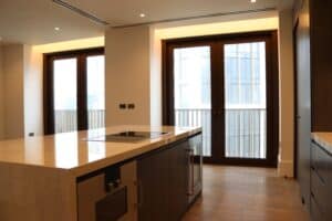 linear slot ventilation diffusers in luxury apartment