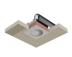 cut away of fire rated connection box (plenum)
